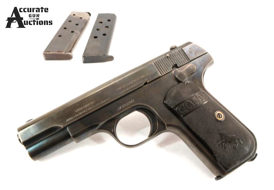 Colt 1903 .32 Rimless: Make: Colt Model: 1903 Caliber: .32 Rimless Action: Semi Barrel: 3.75 Bore: Shiny Serial # 302182 Condition: Very Good This Colt 1903 Pocket Hammerless (colloquially known as .32 Rimless Smokeless) wi