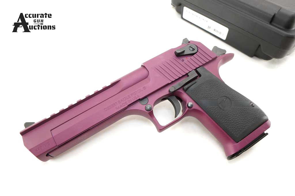 Magnum Research Desert Eagle "Black Cherry" .44MAG: Make: Magnum Research Model: Desert Eagle Caliber: "Black Cherry" .44MAG Action: Semi Barrel: 6.25 Bore: Bright Serial # DK0105348 Condition: Very Good Magnum Research Desert Eagle Black Cherry 44
