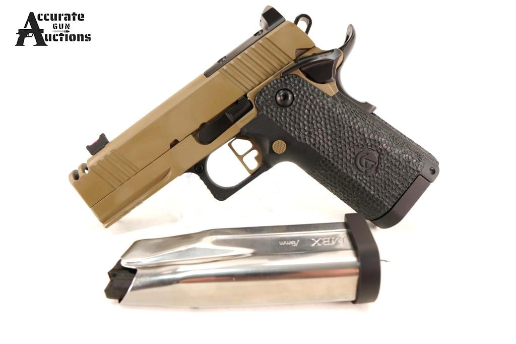 Cosaint Arms COS21 9MM: Make: Cosaint Arms Model: COS21 Caliber: 9MM Action: Semi Barrel: 4 Bore: Bright Serial # M0173 Condition: Excellent The Cosaint Arms COS21 is a modular double-stack 1911 (2011) designed as a
