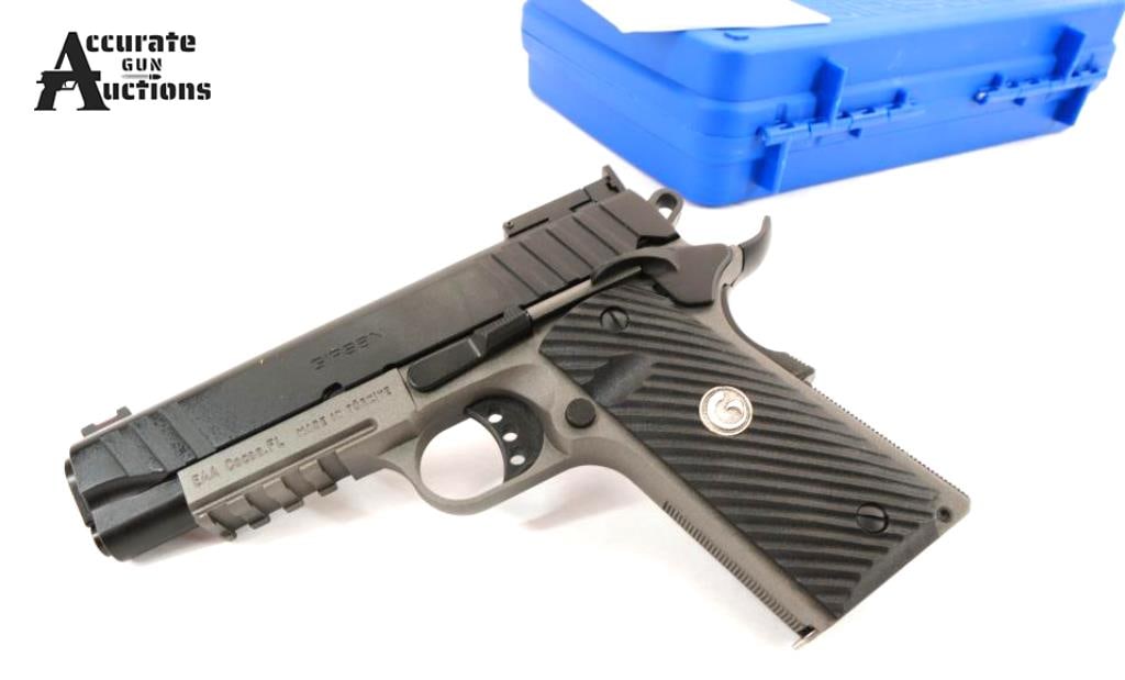 Girsan MC 1911 C 10mm: Make: Girsan Model: MC 1911 C Caliber: 10mm Action: Semi Barrel: 4.5 Bore: Bright Serial # T6368-24FF00659 Condition: Very Good Importer: EAA The Girsan MC1911 C 10mm is a compact, all-steel