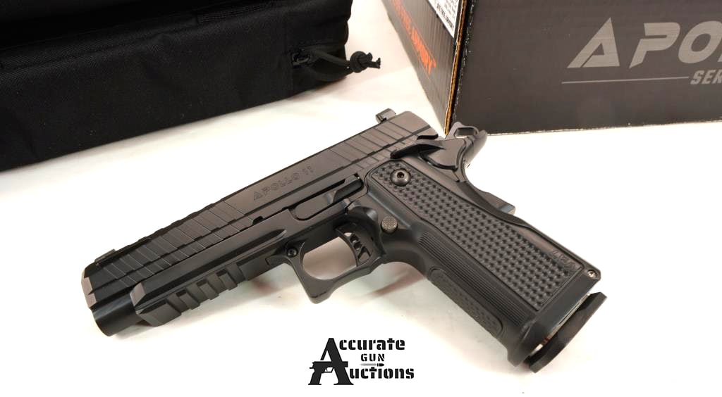 Live Free Armory Appolo 11 9mm: Make: Live Free Armory Model: Appolo 11 Caliber: 9mm Action: Semi Barrel: 5 Bore: Bright Serial # SB06697 Condition: Very Good The cutting-edge Live Free Armory? Apollo 11 Full-Size Semi-Auto Pistol c