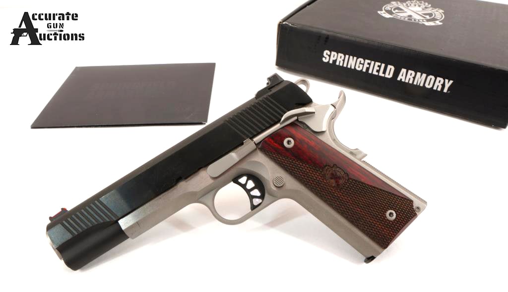 Springfield Armory Ronin 10MM: Make: Springfield Armory Model: Ronin Caliber: 10MM Action: Semi Barrel: 5 Bore: Shiny Serial # NM980158 Condition: Very Good The Springfield Armory Ronin 10mm 2-Tone is a full-size 1911 pistol combin