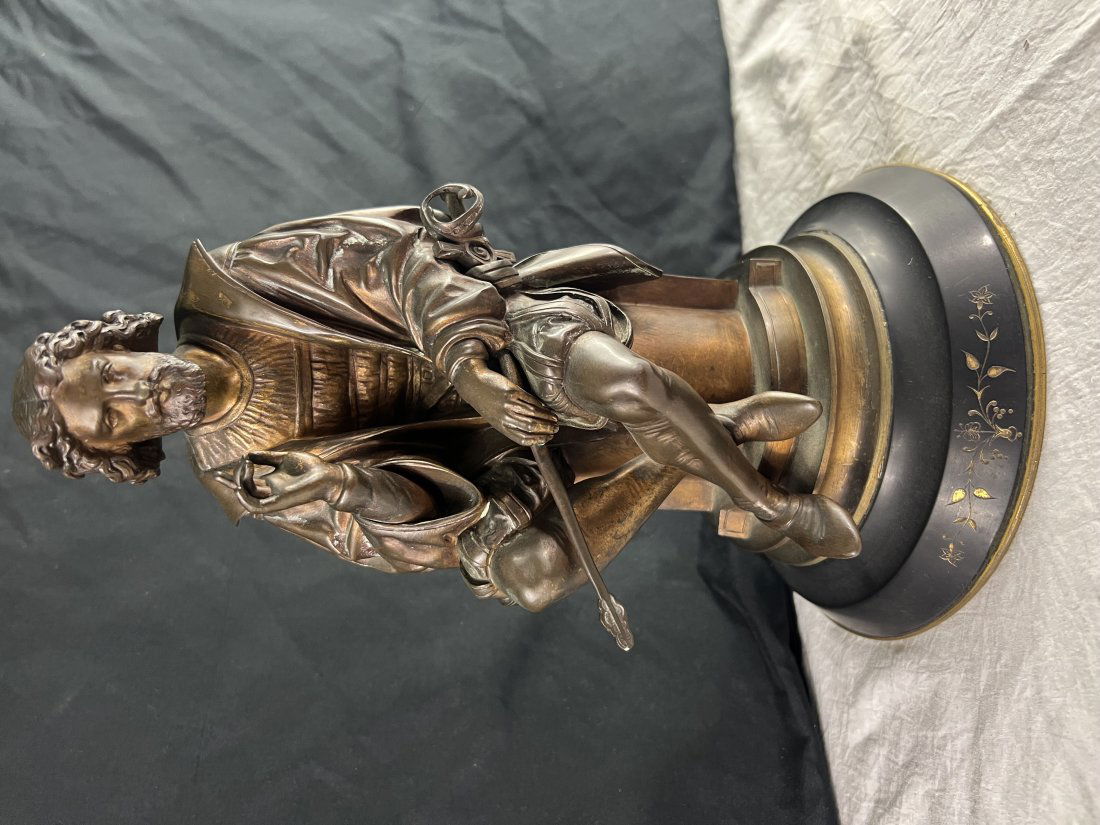 19th C original antique Cavalier Bronze Sculpture by A Carrier (1824-1887) (1 of 6)