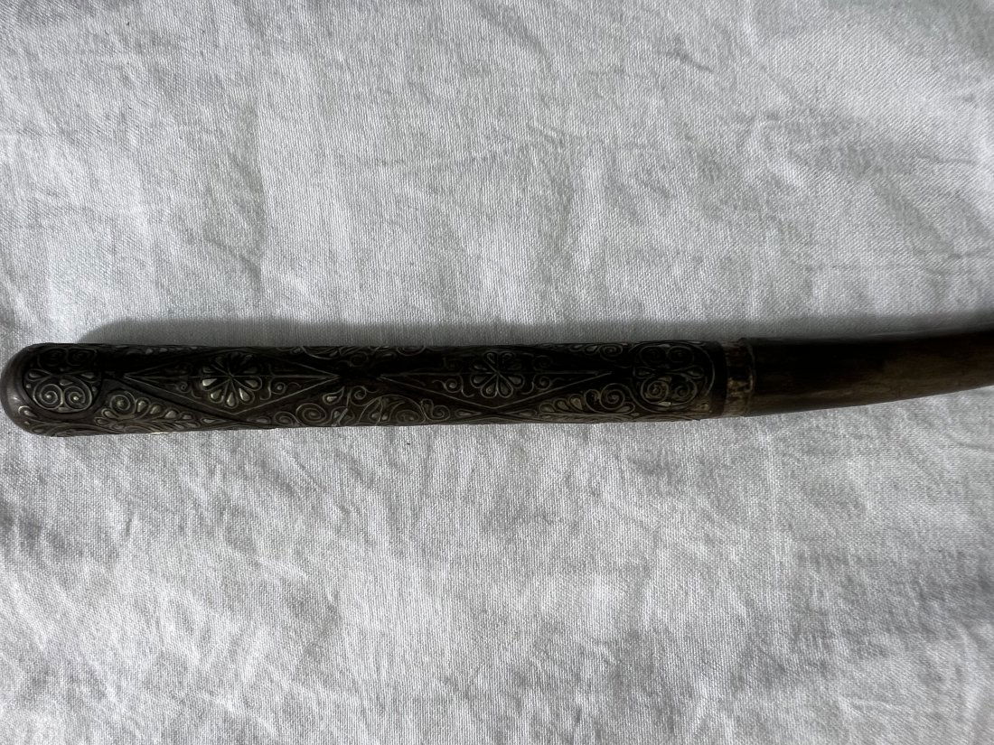 Ebony Cigarette Extender Holder With Silver Inlay Auction