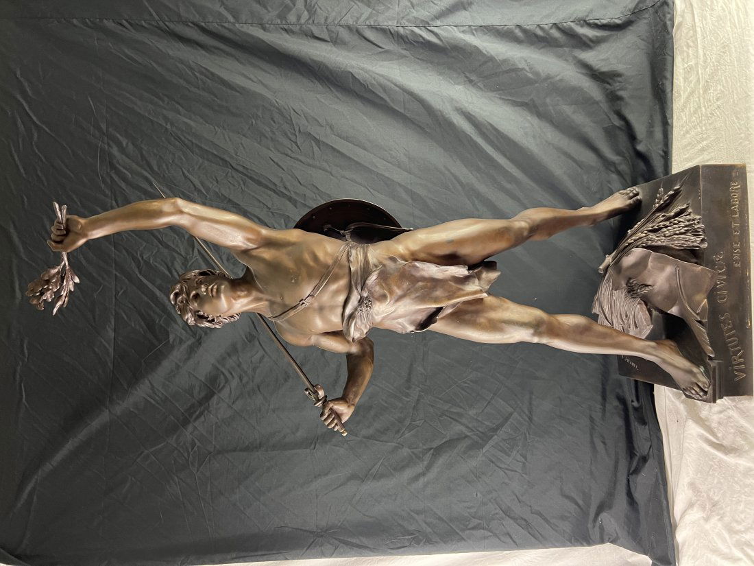 massive 19th Century Antique French Bronze Sculpture by E. Picault (1 of 16)