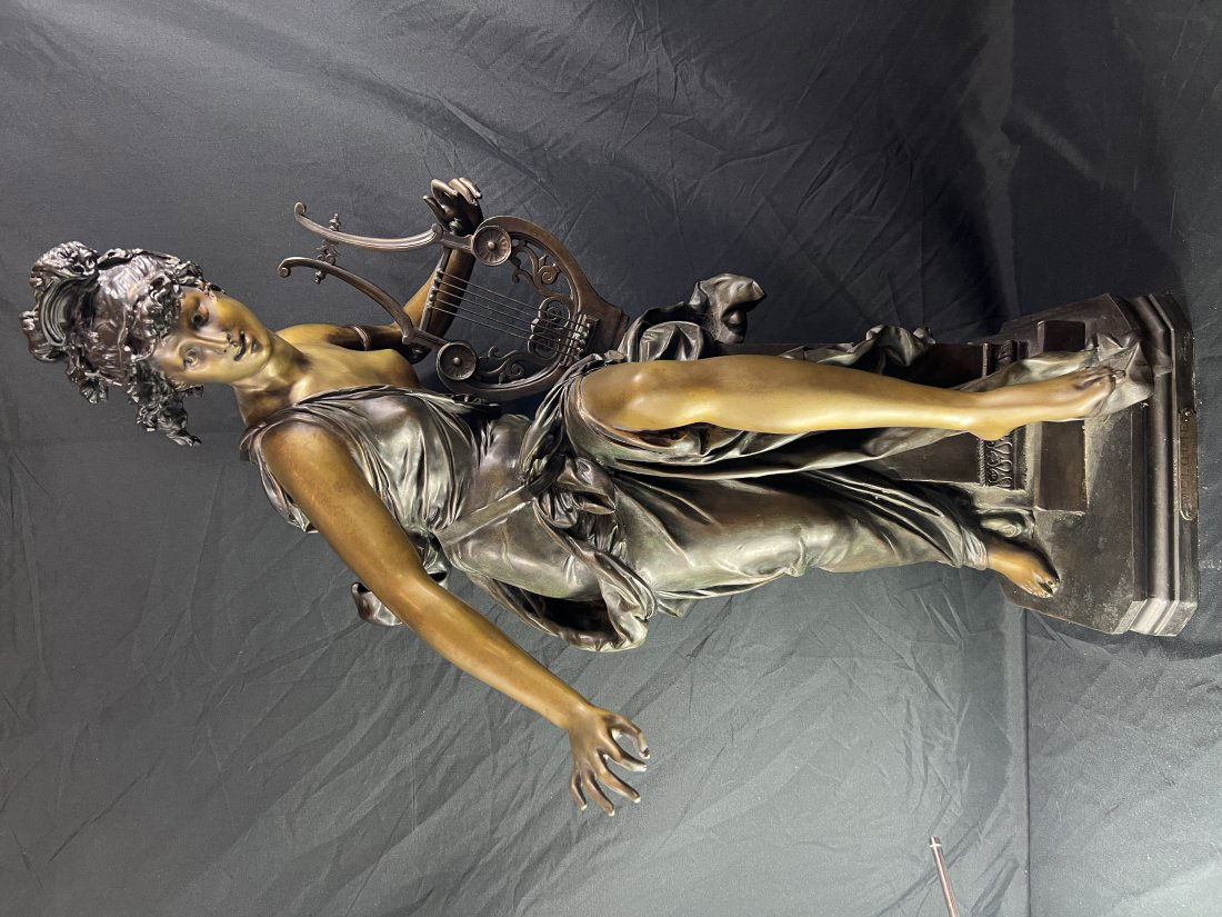 Melodie Antique French Bronze Sculpture A Carrier (1824-1887) (1 of 12)