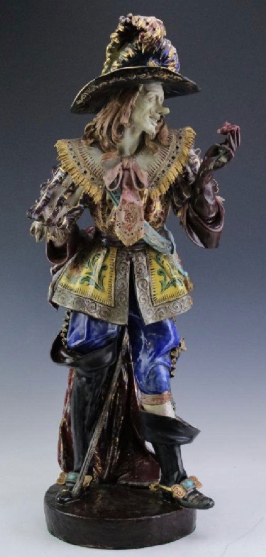 Huge Italian Hand made with gold and paint Musketeer ceramic Sculpture 31" (1 of 7)