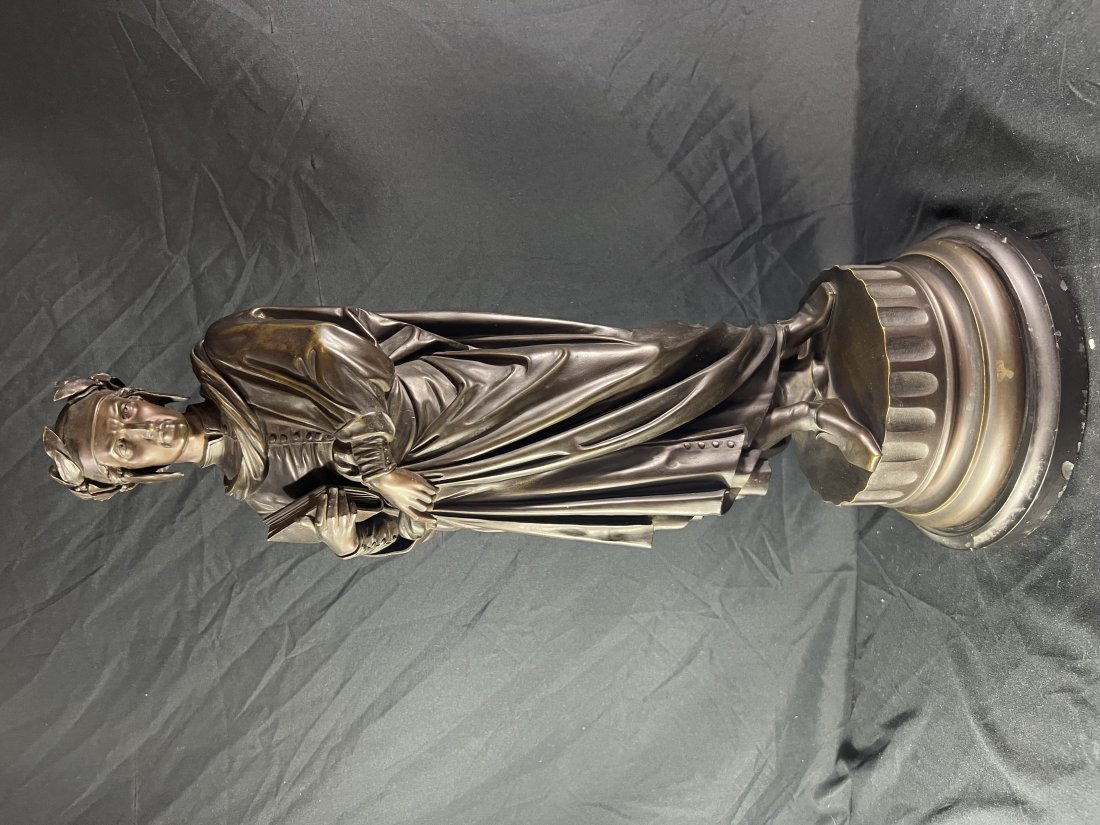Original 19th Century Antique Bronze Sculpture of Dante on a marble plinth: Dante in Superb Condition on a Black Marble Plinth 21" x 8" 24.5lbShipping available $ by third party.
