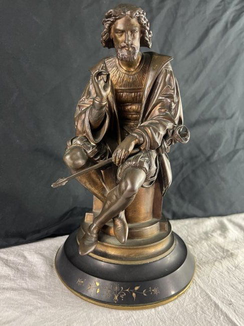 19th C original antique French  Cavalier Bronze Sculpture by A Carrier (1824-1887) (1 of 6)