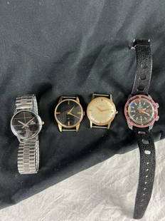 Lot of 4 Vintage Swiss Made Watches: 3 dress watches in working condition Felca, Dalma, Solida. The added bonus is a Fero Divers Watch nonworking for parts or repairShipping available.The Fero divers watch comes with the original band.It