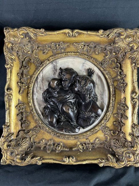 Antique Framed Art Signed and Dated 1848 with original frame and embedded stamp (1 of 5)