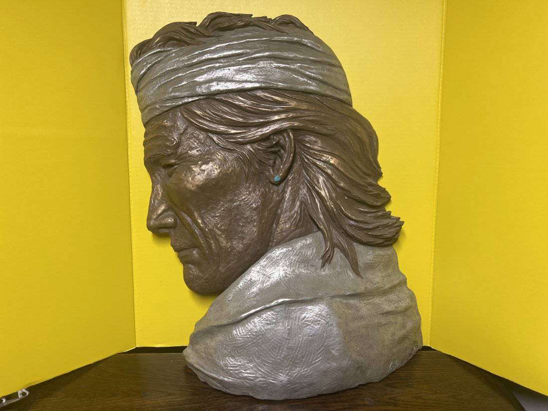 Russ Vickers Wall Sculpture Bonded Bronze Native American Auction