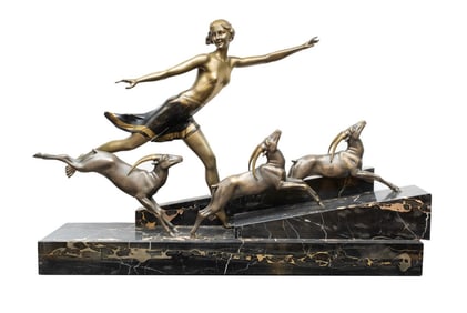 Demetre Haralamb Chiparus large bronze sculpture with signature and engraved foundry marks