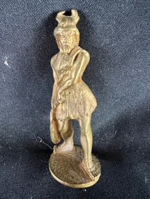 19th C Antique Miniature Brass Hercules sculpture