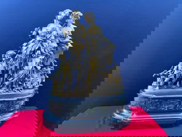 La Musique French Bronze Sculpture with unbelievable marble base 98.5 Lbs