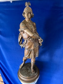 Emile Louis picault Roman soldier signed with foundry 31.5 inch superb patina