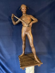 Paul Dubois Harlequin Antique French Bronze Sculpture (1829-1905) Circa 1880