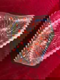 Higgins glass art with signature and hallmark X 2