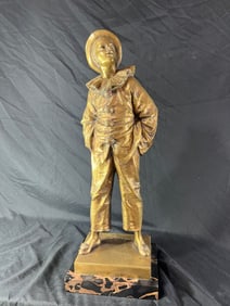Eutrope Bouret (1833-1906) French Bronze Sculpture of an Entertainer