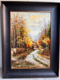 pictorial rug with high quality solid wood frame