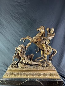 Jean-Francois Theodore Gechter (1795-1844) Charles the hammer Bronze Sculpture