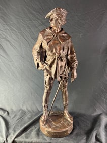 Emile Louis Picault Chocolate Patina Bronze Sculpture ( 1833-1915)