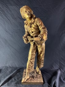 Eutrope Bouret (1833-1906) Mandolin player 19 tall