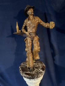 Elie Hazak bronze cowboy in the saloon