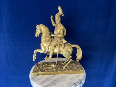 Equestrian ormolu Bronze Sculpture of king of France, fantastic chasing, low reserve