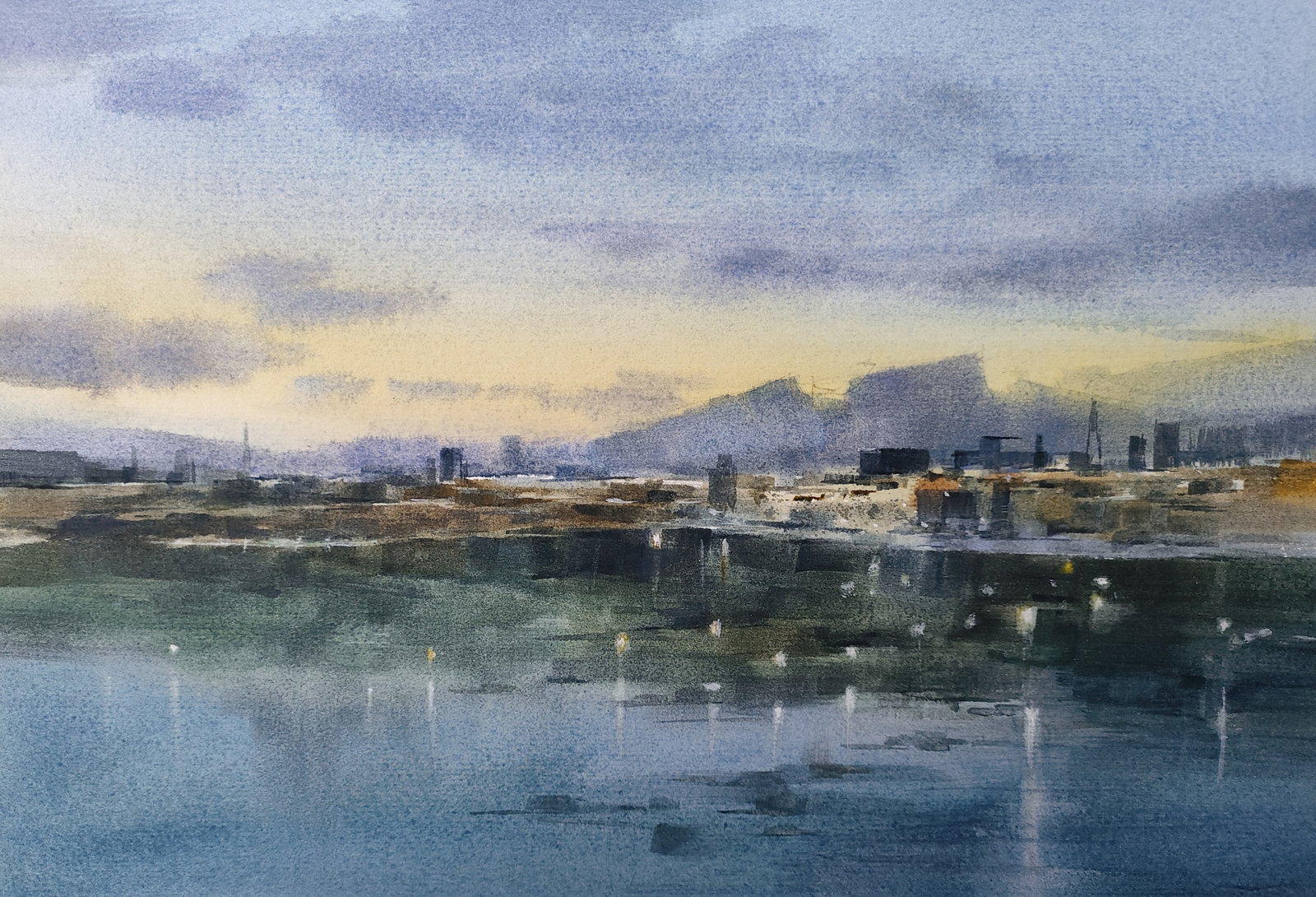Song Shuyu Landscape Watercolor Unmounted 2016: Song Shuyu is one of the leading figures in Contemporary Chinese Watercolor Painting. His watercolor work titled, "Fading?Years" won the Excellence Award at the 9th National Fine Arts Exhibition, an e