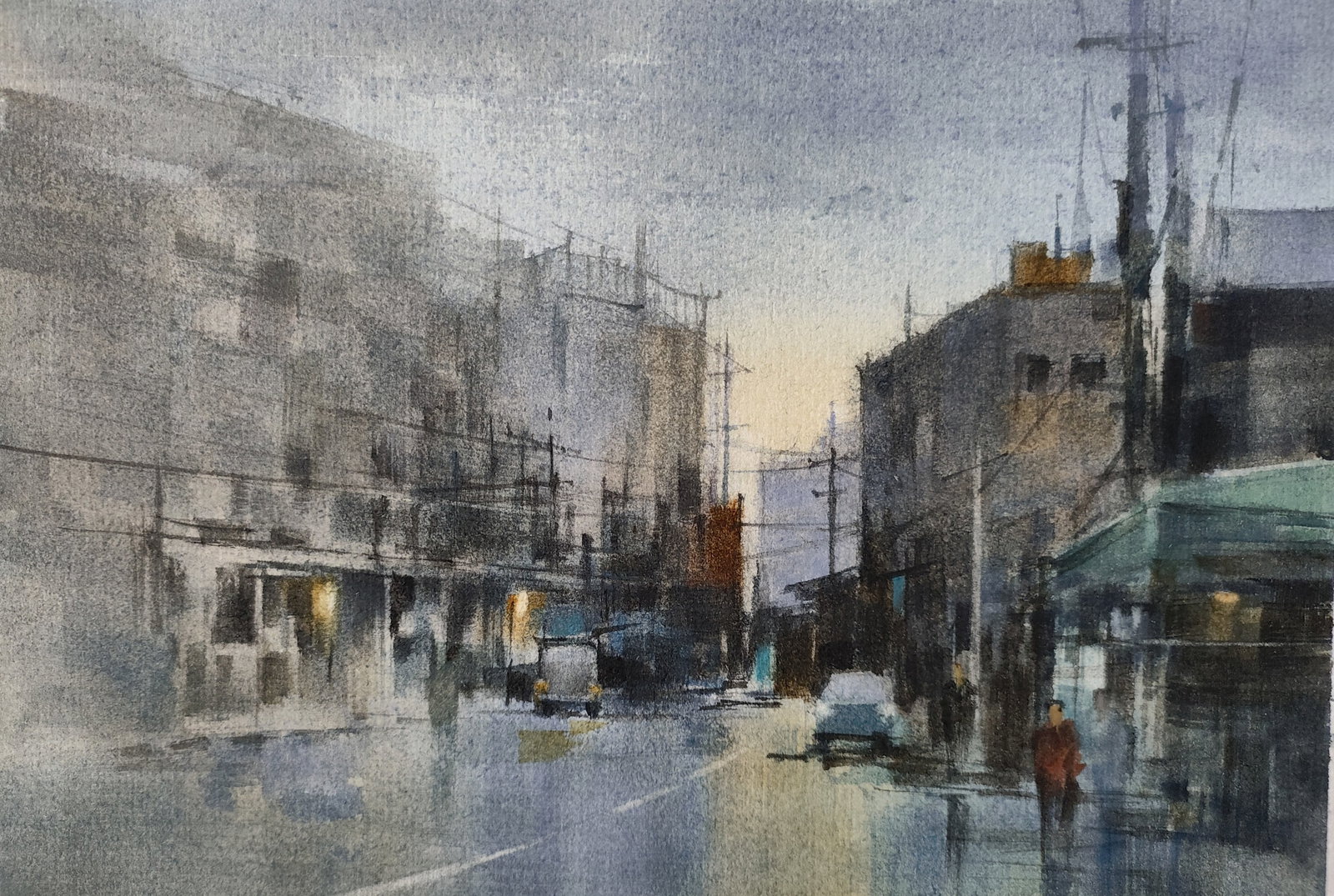 Song Shuyu Landscape Watercolor Unmounted 2013: Song Shuyu is one of the leading figures in Contemporary Chinese Watercolor Painting. His watercolor work titled, "Fading?Years" won the Excellence Award at the 9th National Fine Arts Exhibition, an e
