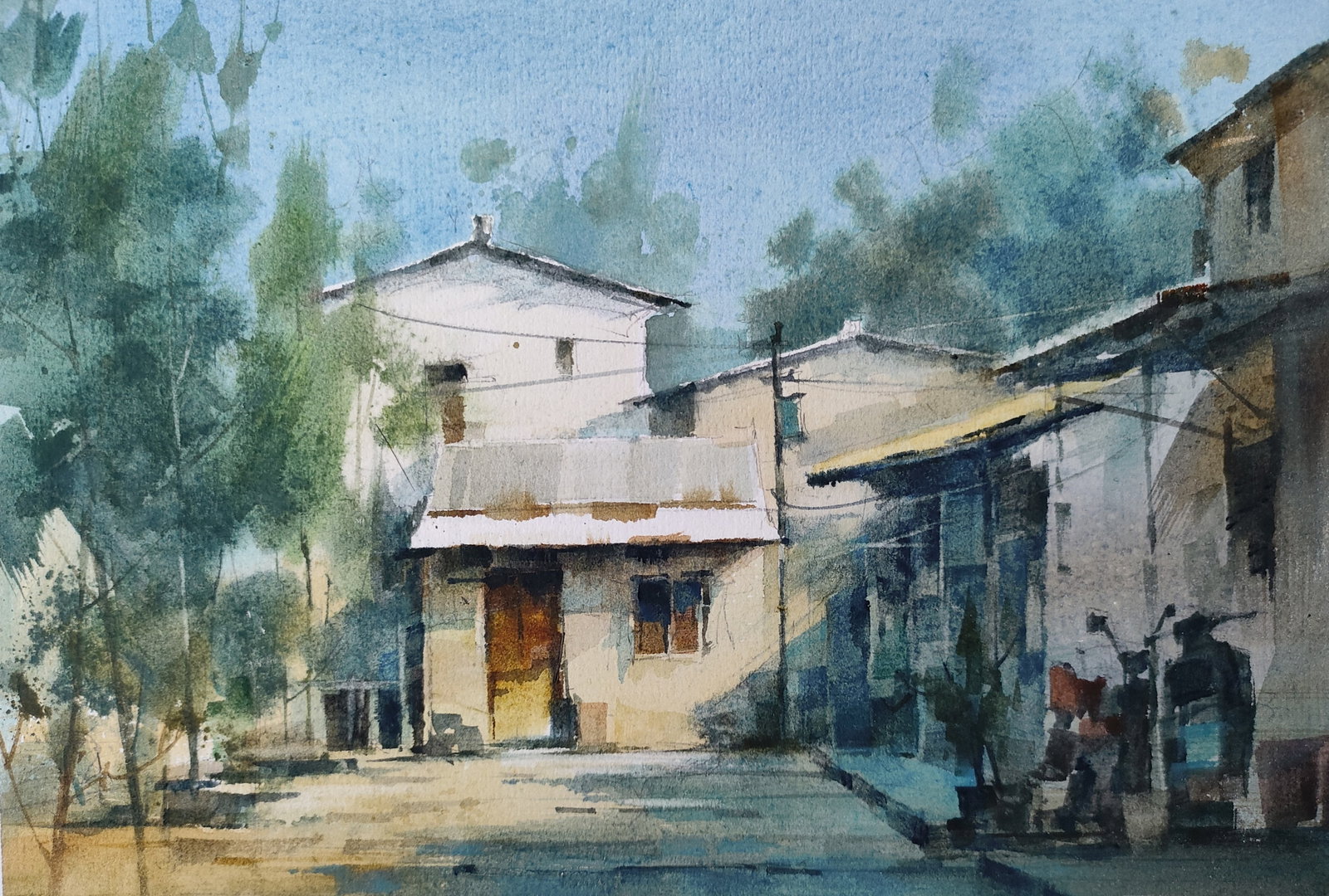 Song Shuyu Landscape Watercolor Unmounted 2016: Song Shuyu is one of the leading figures in Contemporary Chinese Watercolor Painting. His watercolor work titled, "Fading?Years" won the Excellence Award at the 9th National Fine Arts Exhibition, an e