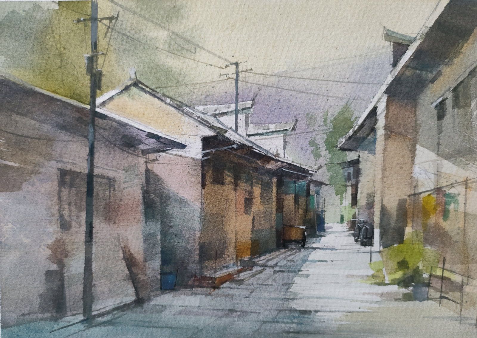 Song Shuyu Landscape Watercolor Unmounted 2017: Song Shuyu is one of the leading figures in Contemporary Chinese Watercolor Painting. His watercolor work titled, "Fading?Years" won the Excellence Award at the 9th National Fine Arts Exhibition, an e