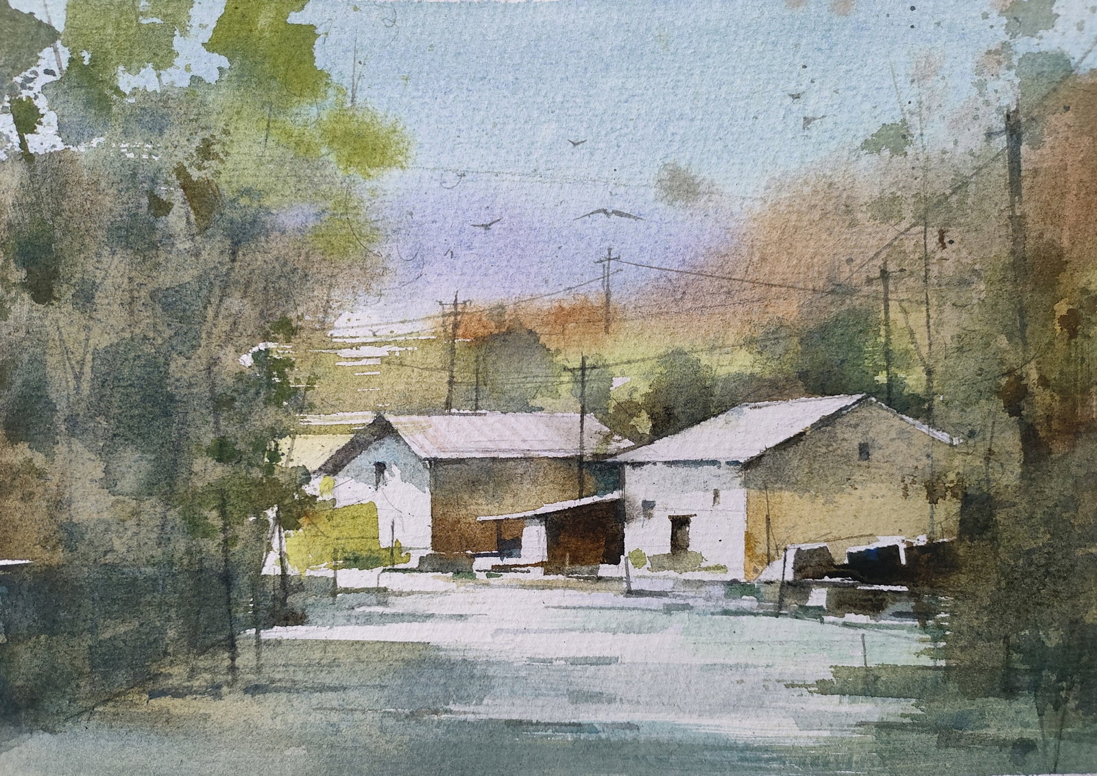 Song Shuyu Landscape Watercolor Unmounted 2019: Song Shuyu is one of the leading figures in Contemporary Chinese Watercolor Painting. His watercolor work titled, "Fading?Years" won the Excellence Award at the 9th National Fine Arts Exhibition, an e