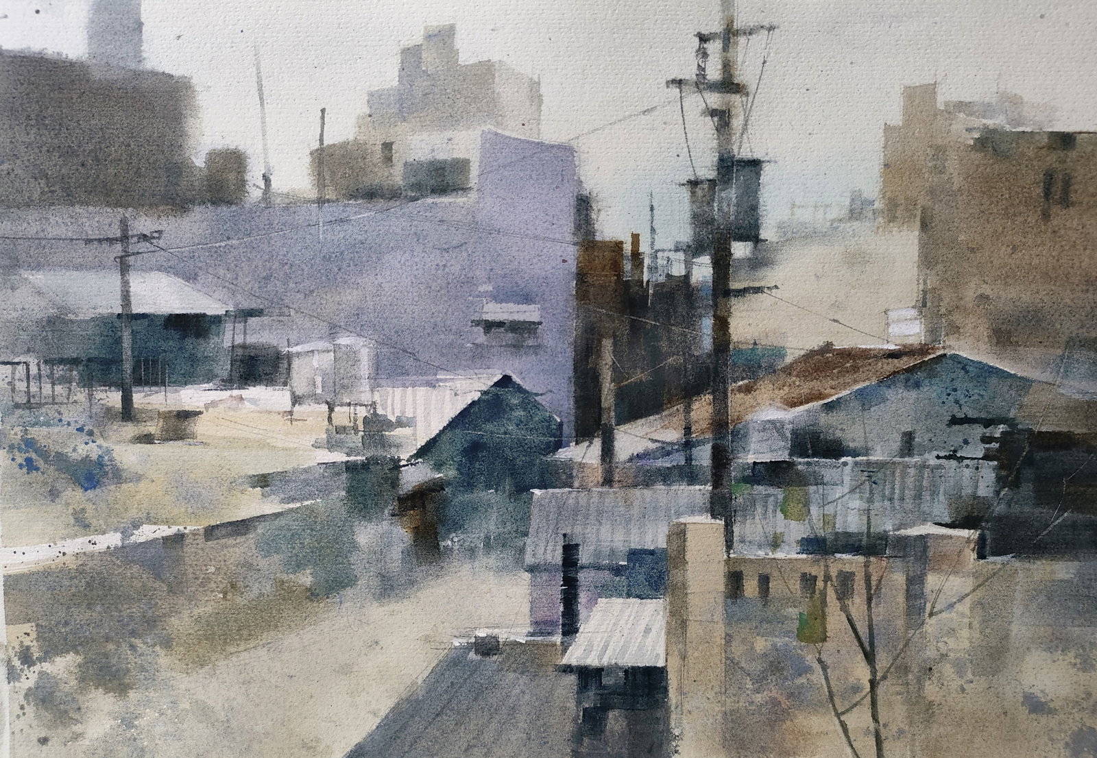 Song Shuyu Landscape Watercolor Unmounted 2018: Song Shuyu is one of the leading figures in Contemporary Chinese Watercolor Painting. His watercolor work titled, "Fading?Years" won the Excellence Award at the 9th National Fine Arts Exhibition, an e
