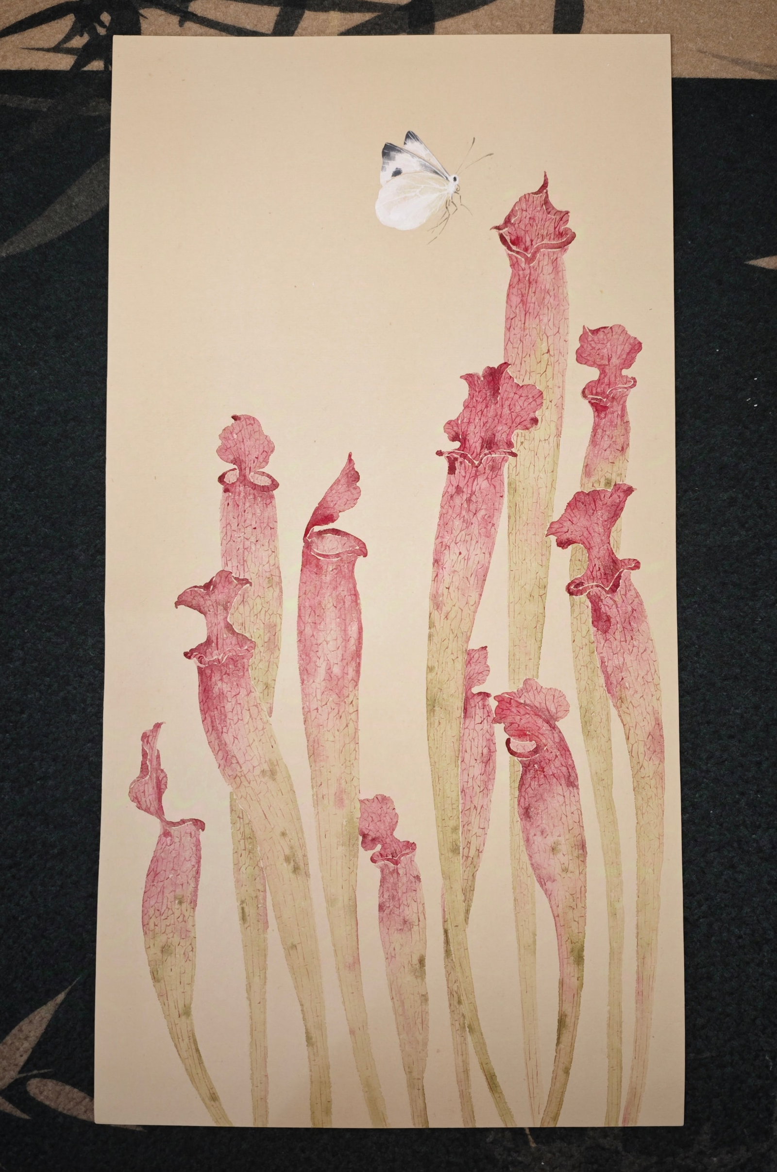 Zhang Haige Unmounted Flowers and Birds Meticulous Chinese Painting (1 of 1)