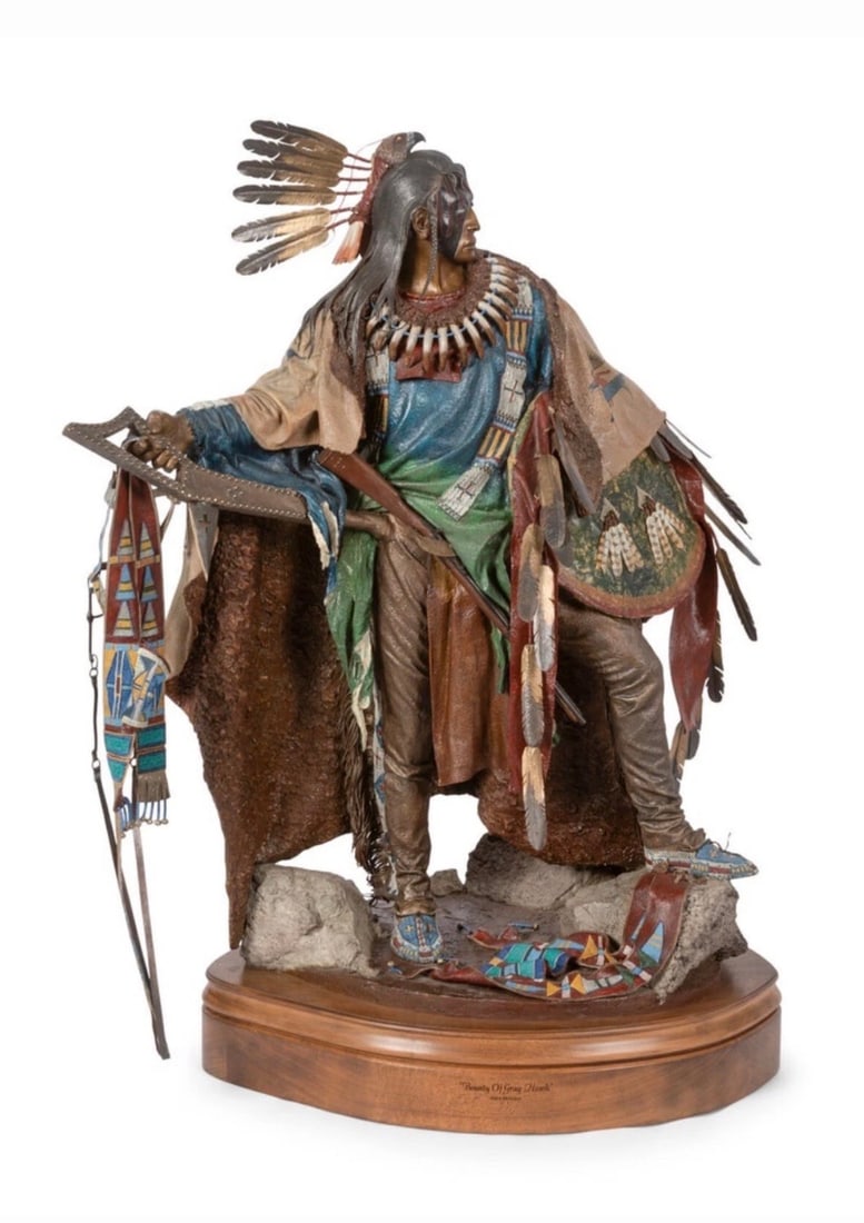 Dave McGary Bounty of gray hawk Maquette: This item is located in park city Utah 25 x 20 x 11 We can facilitate the shipping, if needed Edition 4/50