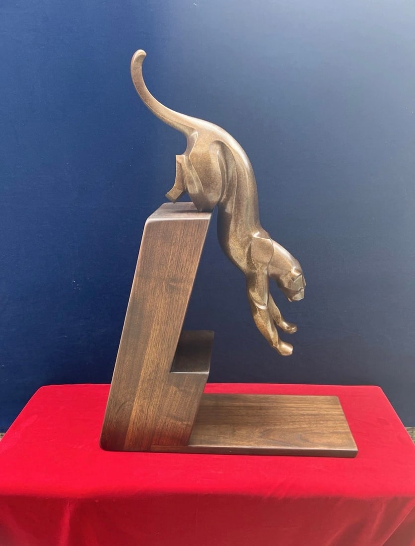 Janet Rosetta mountain lion on a solid walnut (1 of 10)
