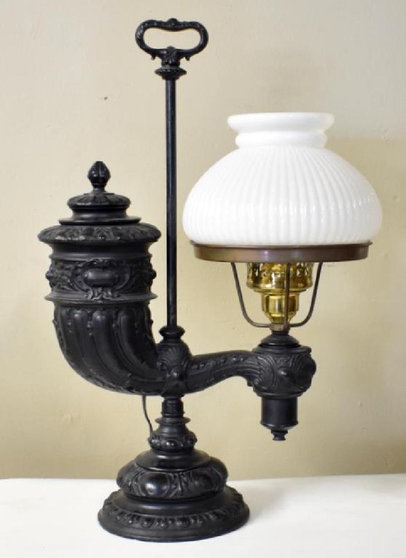 VICTORIAN CAST IRON STUDENT LAMP (1 of 2)