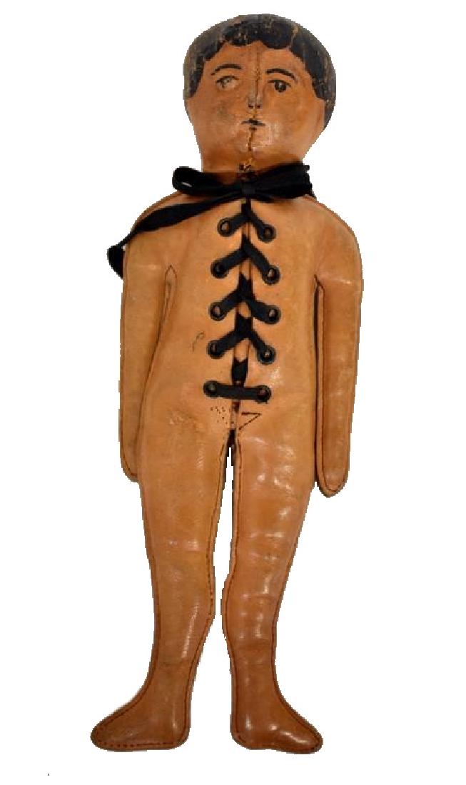 CIRCA 1900 LEATHER INDIAN DOLL (1 of 3)