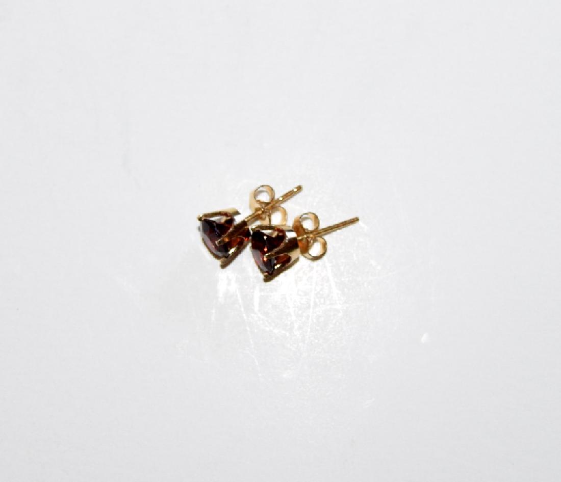 PAIR OF 14k GOLD & GARNET STUD EARRINGS (1 of 2)
