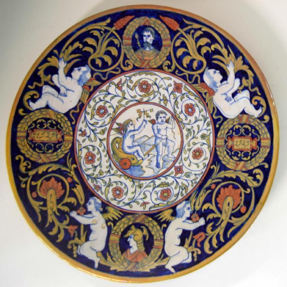 ANTIQUE ITALIAN LUSTRE FAIENCE RUBBOLI CHARGER (1 of 8)