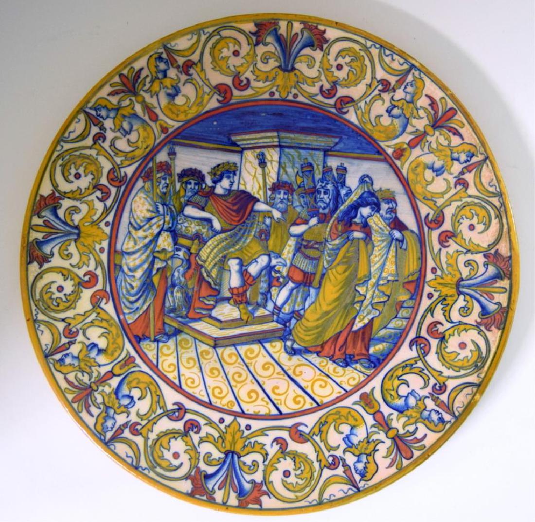 ANTIQUE ITALIAN LUSTRE FAIENCE CHARGER (1 of 8)