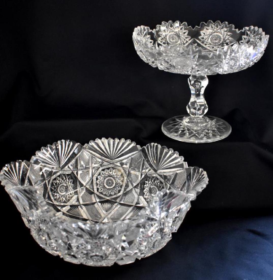 EARLY AMERICAN PATTERN GLASS BOWL & COMPOTE (1 of 5)