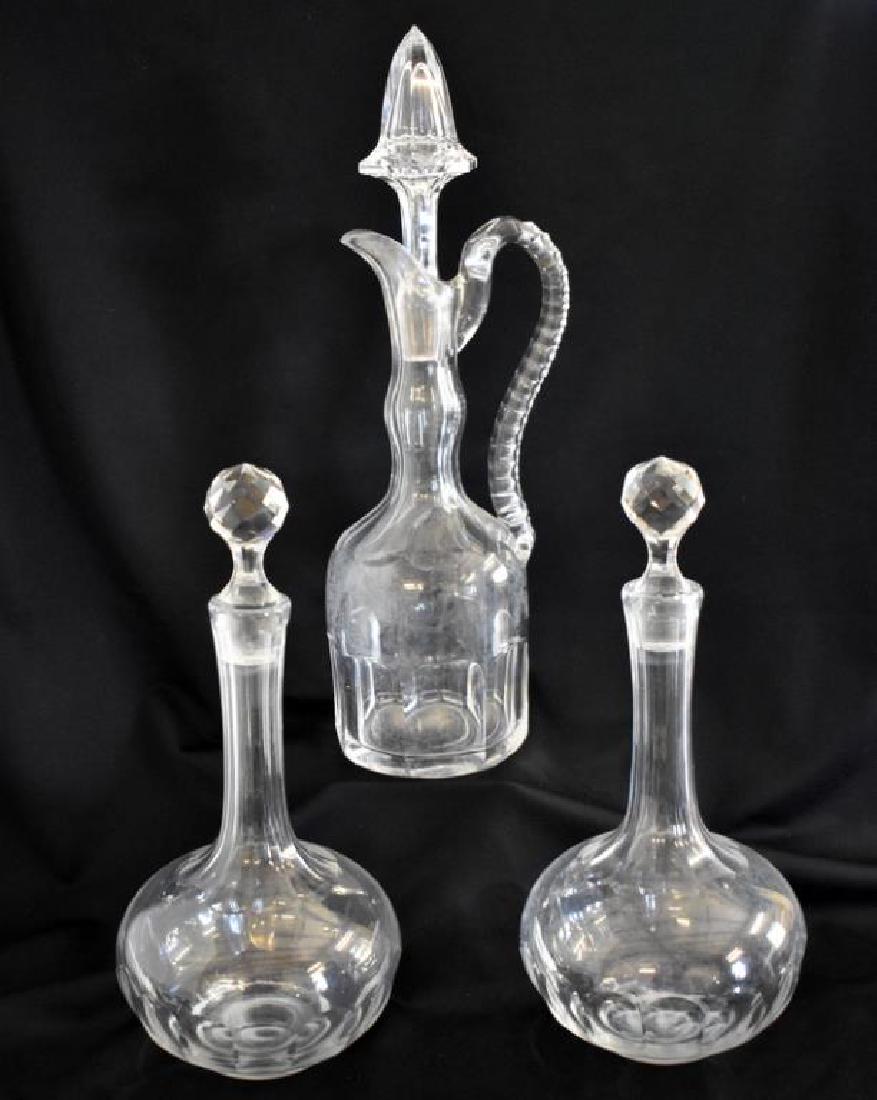 THREE GLASS DECANTERS (1 of 6)