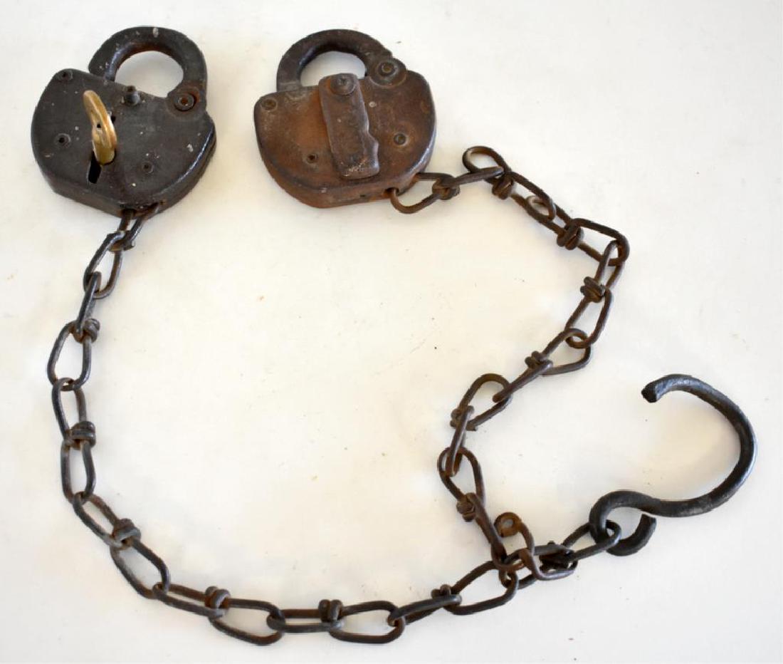 ANTIQUE CAST IRON RAILROAD SWITCH LOCKS (1 of 4)