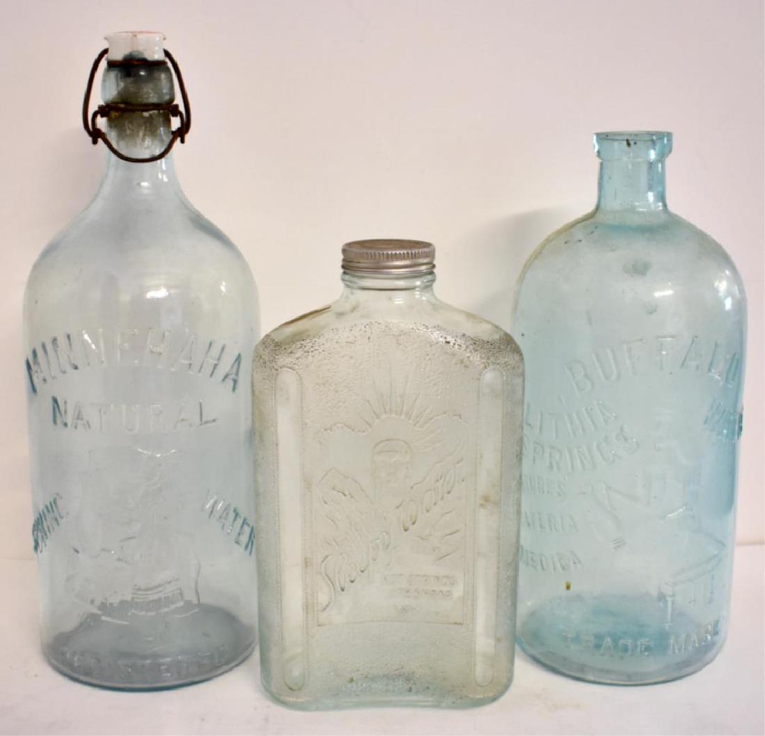 THREE ANTIQUE EMBOSSED BOTTLES (1 of 4)
