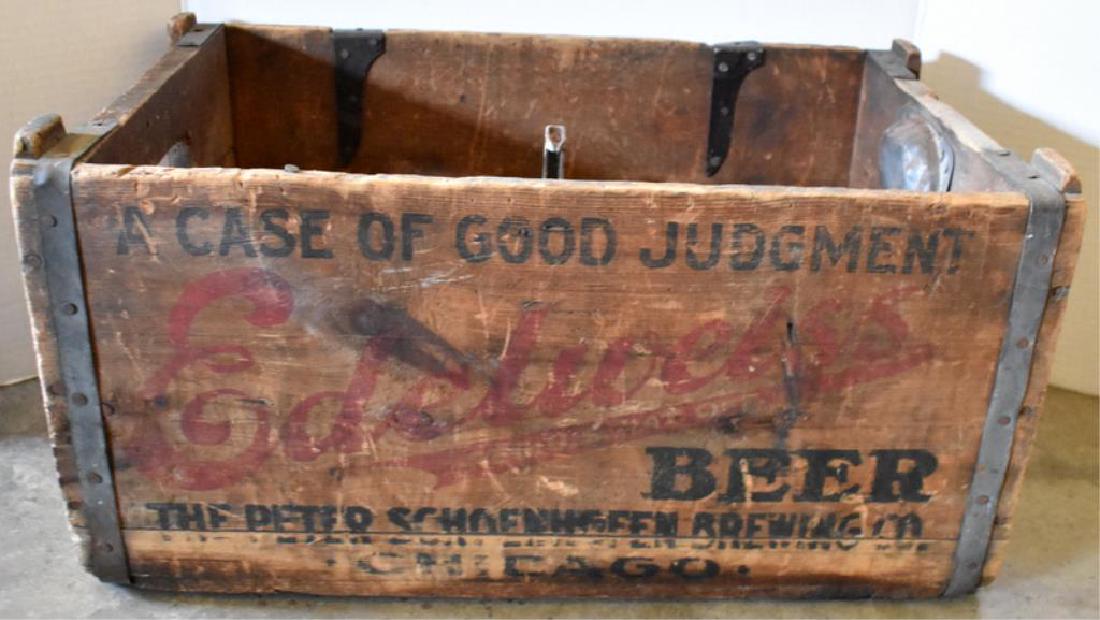 EDELWEISS BEER ADVERTISING WOODEN CRATE (1 of 5)