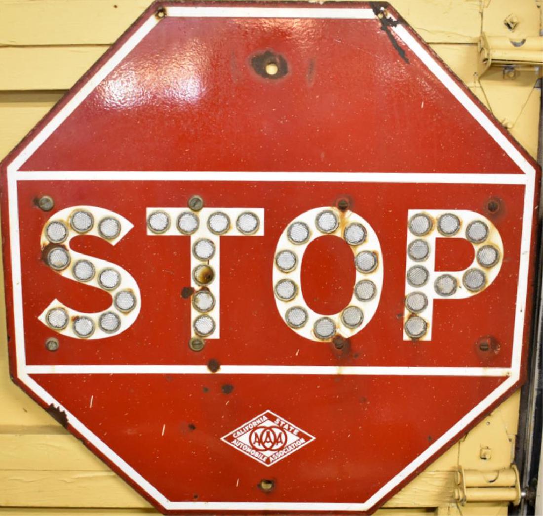 VINTAGE REFLECTIVE STOP SIGN (1 of 3)