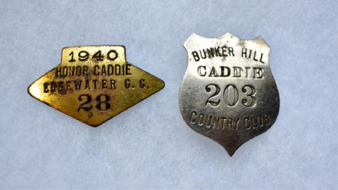 TWO VINTAGE CADDIE GOLF BADGES (1 of 5)